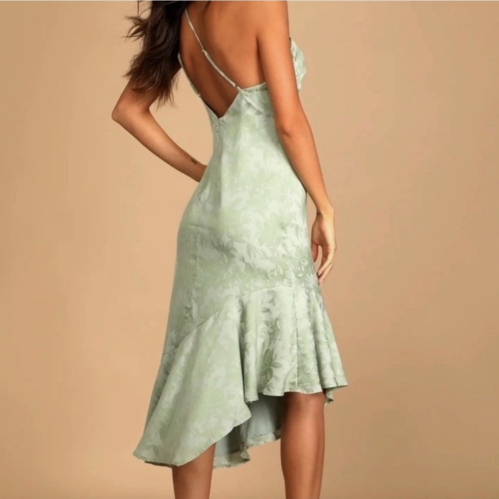 Lulu's Sage One-Shoulder Dress - Picture 2 of 8